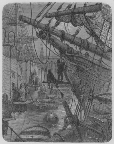 El barco Concordia, en un muelle de Gustave after Dore